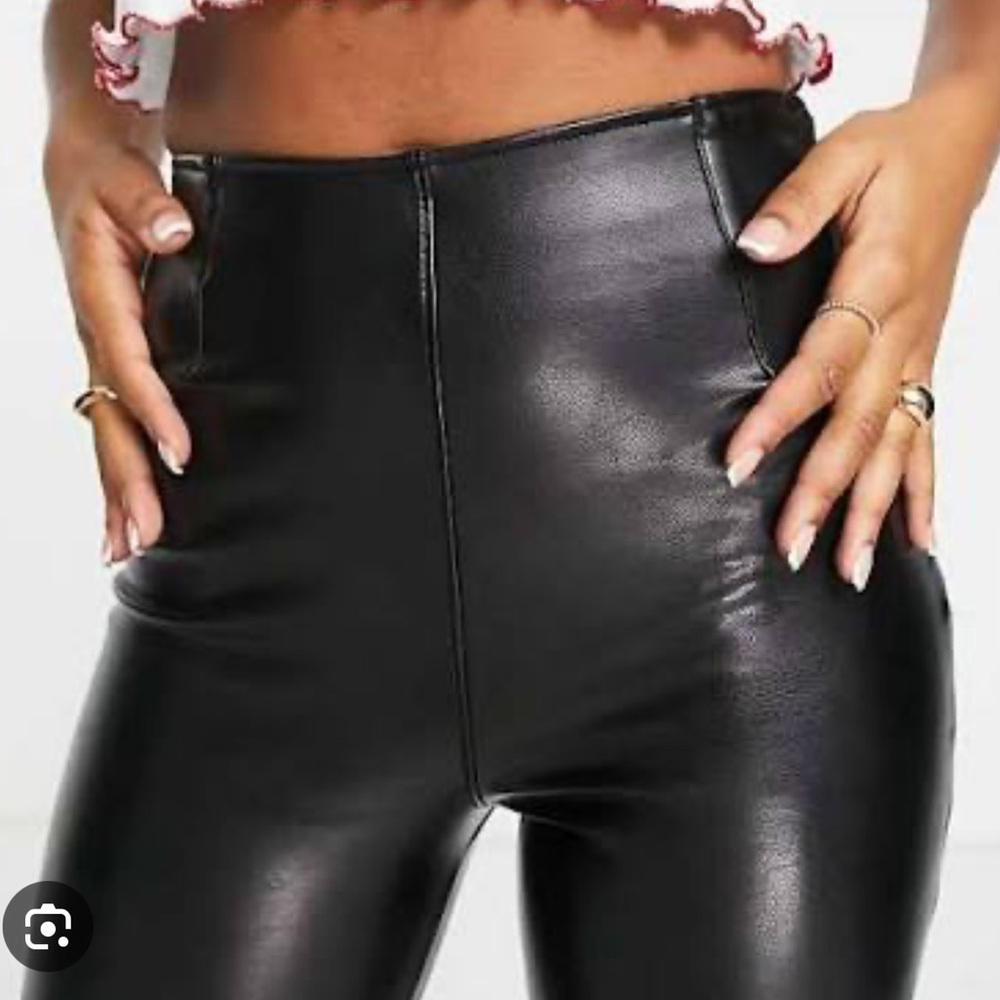 Abercrombie & Fitch Black Vegan Leather Pants - Picture 3 of 5